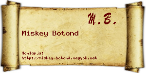 Miskey Botond névjegykártya